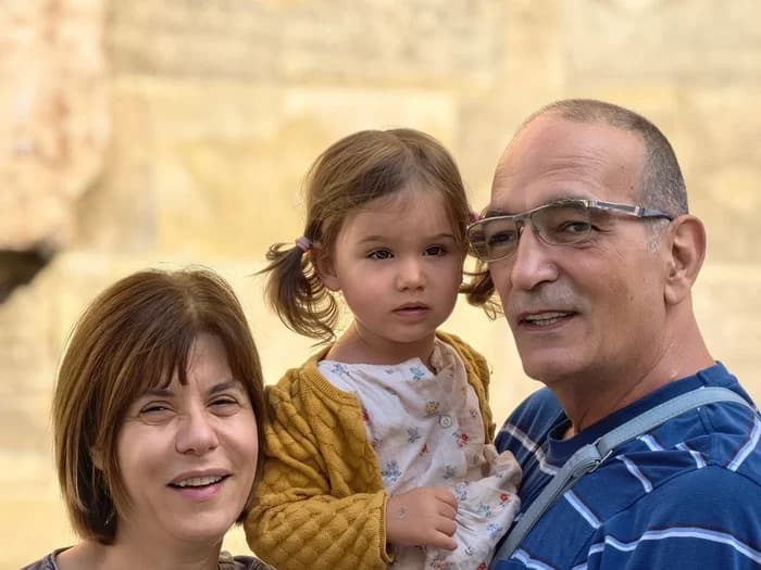 Saba, Savta and Lara — uploaded for the Yellow Slide book
