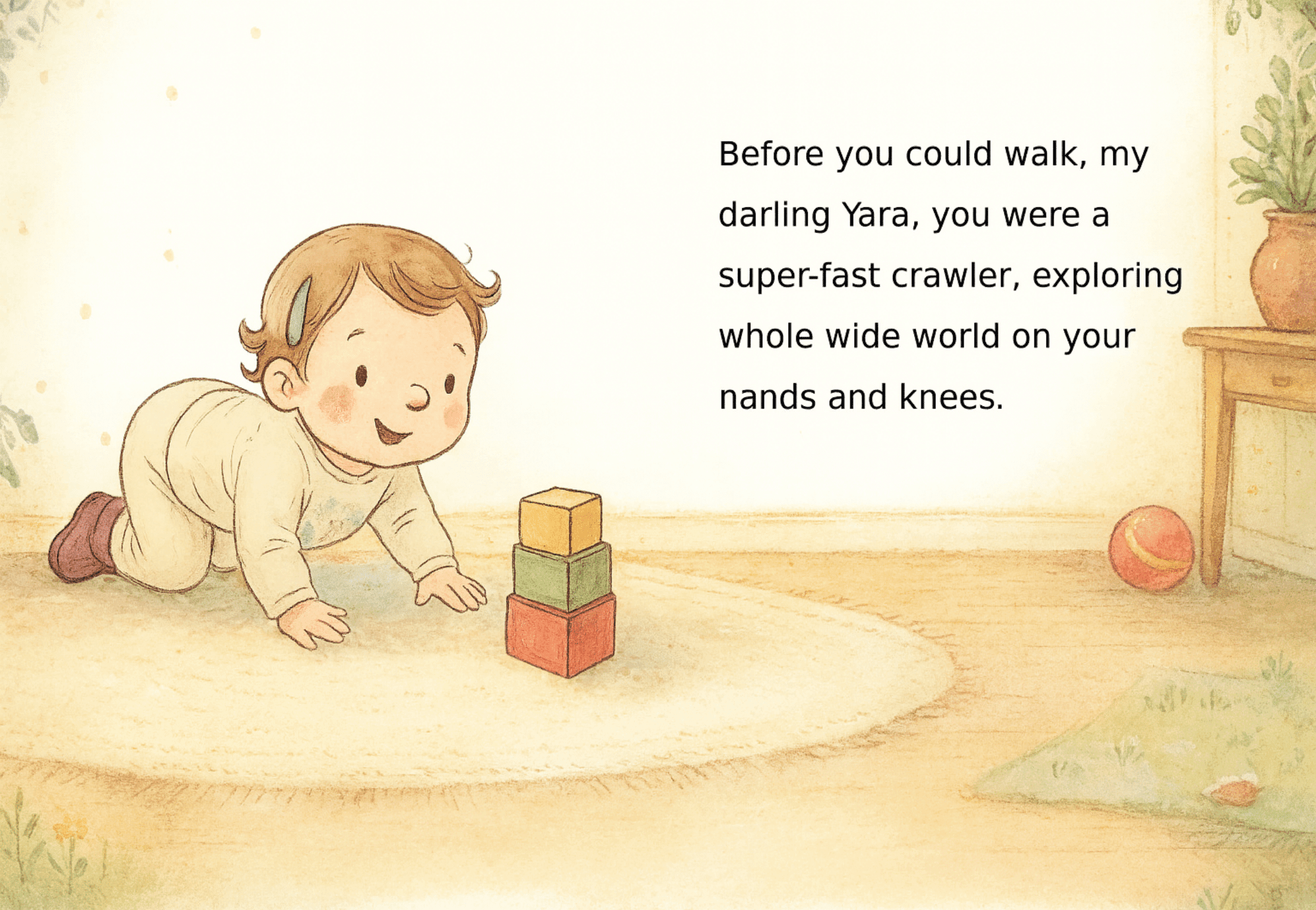 Yara's First Steps - Spread 1
