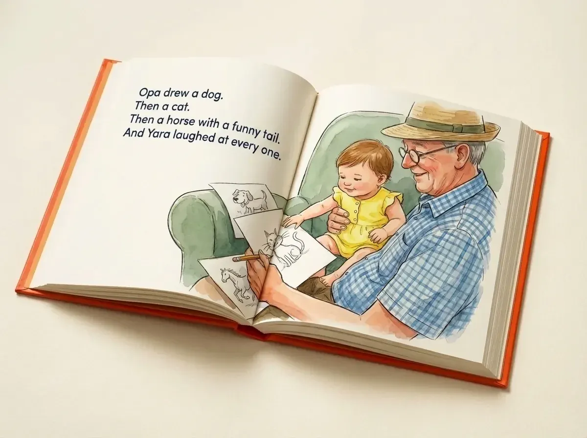 The printed hardcover, open