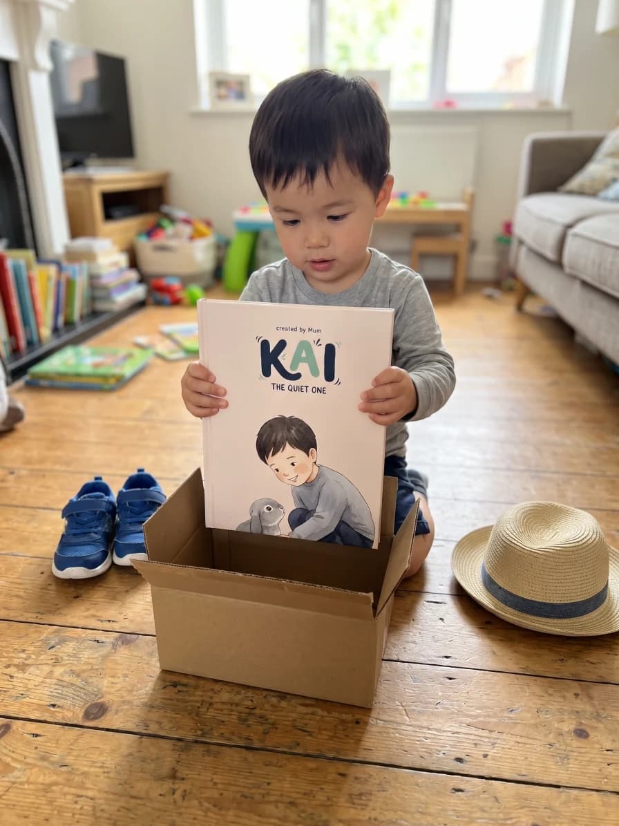 Gift: First Day of School book with backpack and sneakers